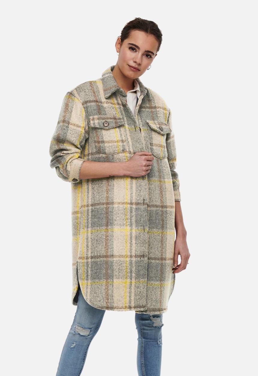 ONLY - Robyn-dina long sleeve long check shacket - multi 