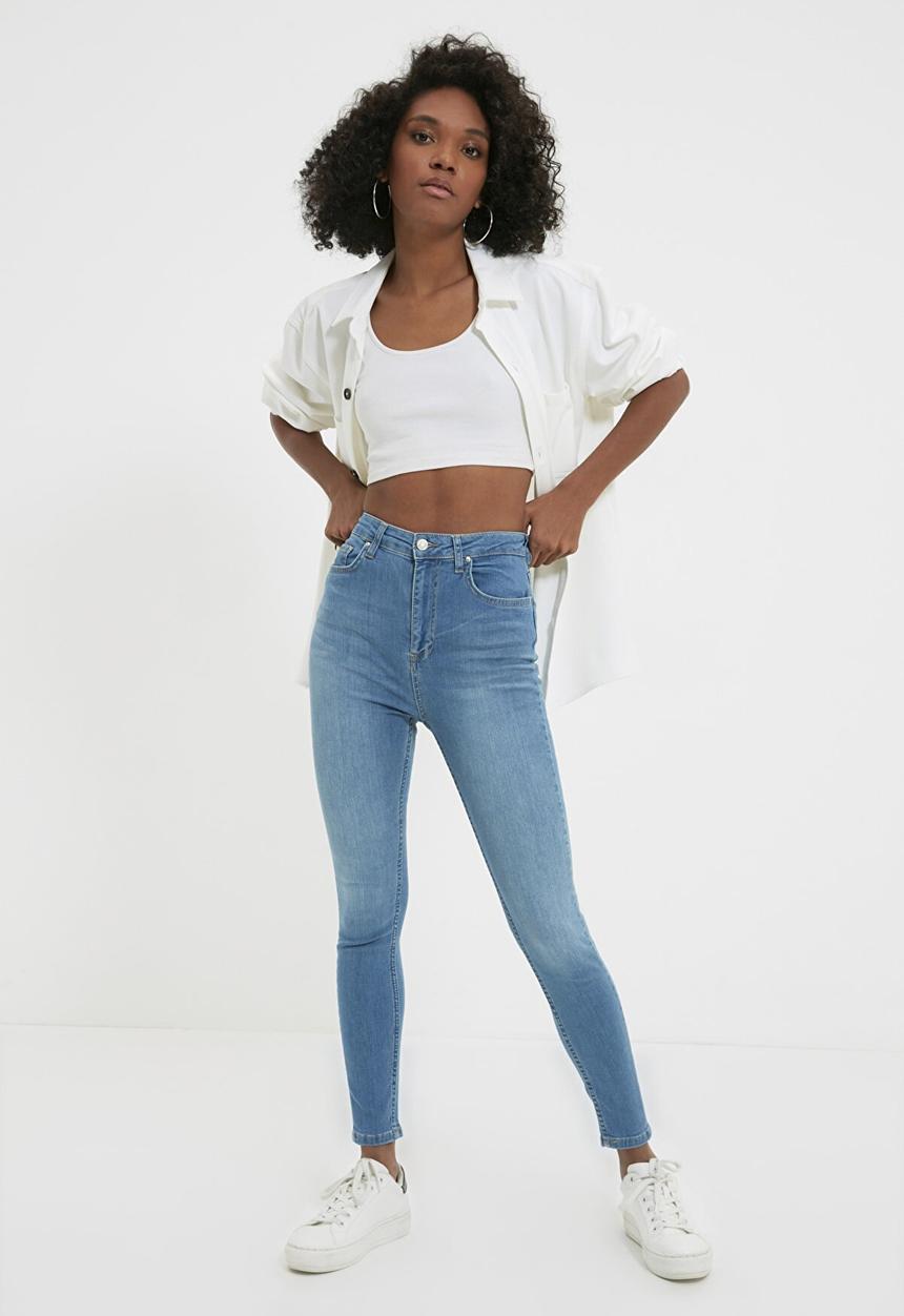 Trendyol - High waist skinny jeans - blue
