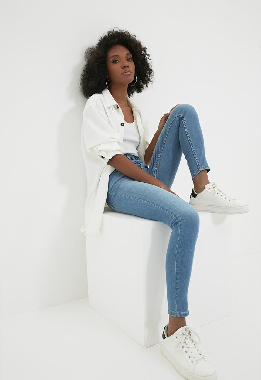 Trendyol - High waist skinny jeans - blue