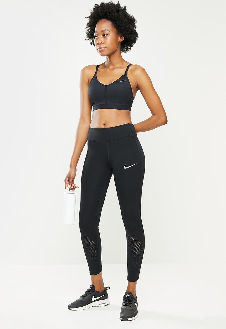 Nike - Nk df indy v-neck bra - black & white