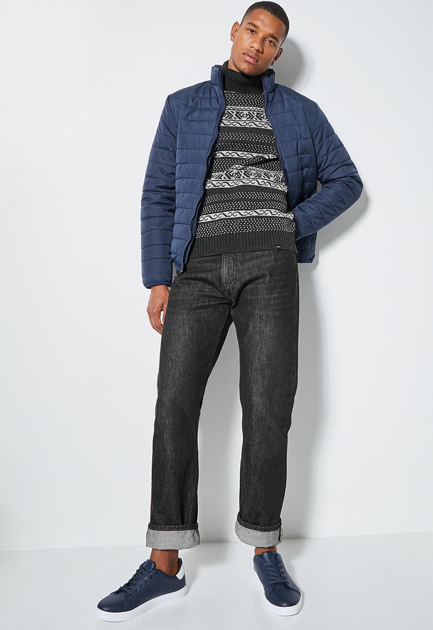 Superbalist - Fairisle pattern roll neck knit - charcoal