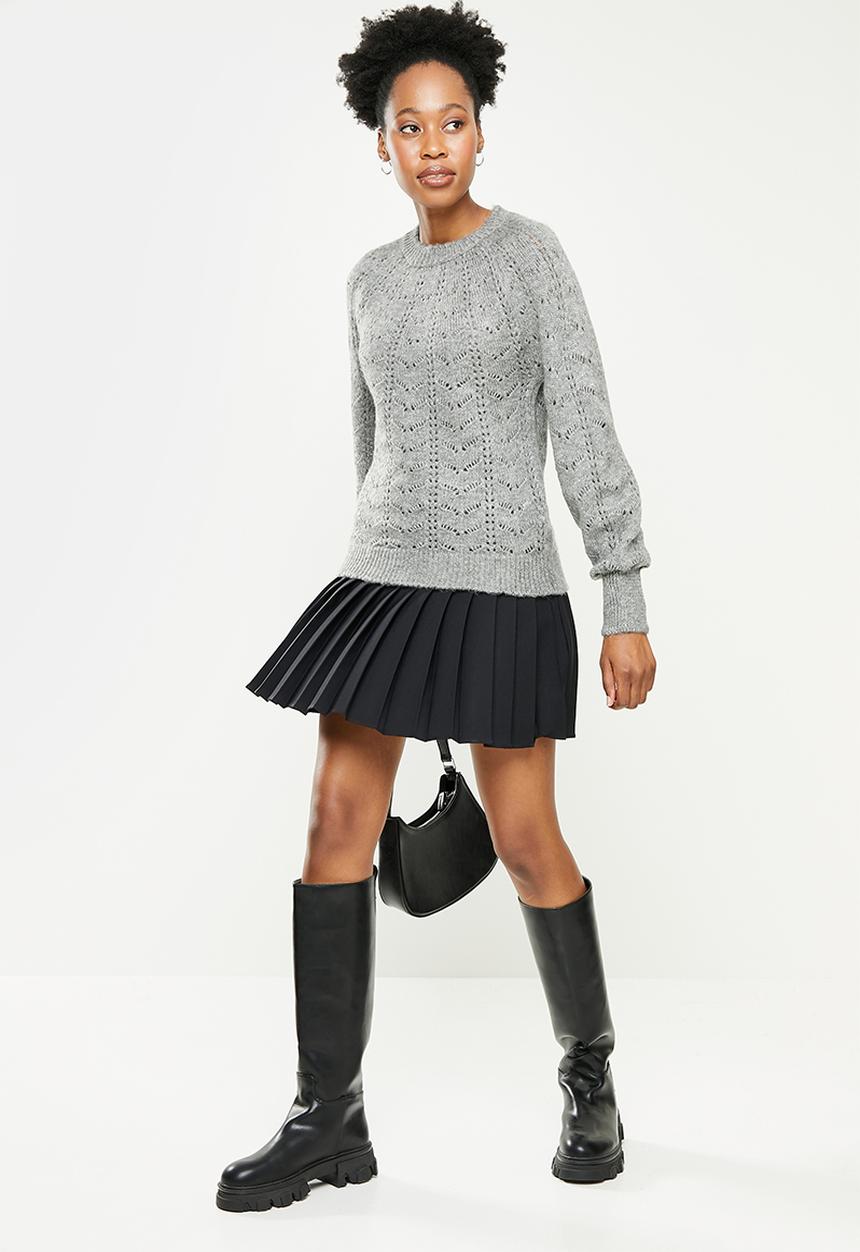 Trendyol - Crew neck knit sweater  - grey