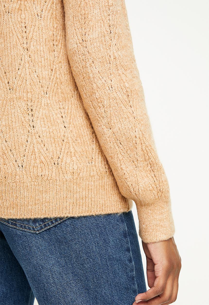 Trendyol - Collar detailed knitwear sweater - camel