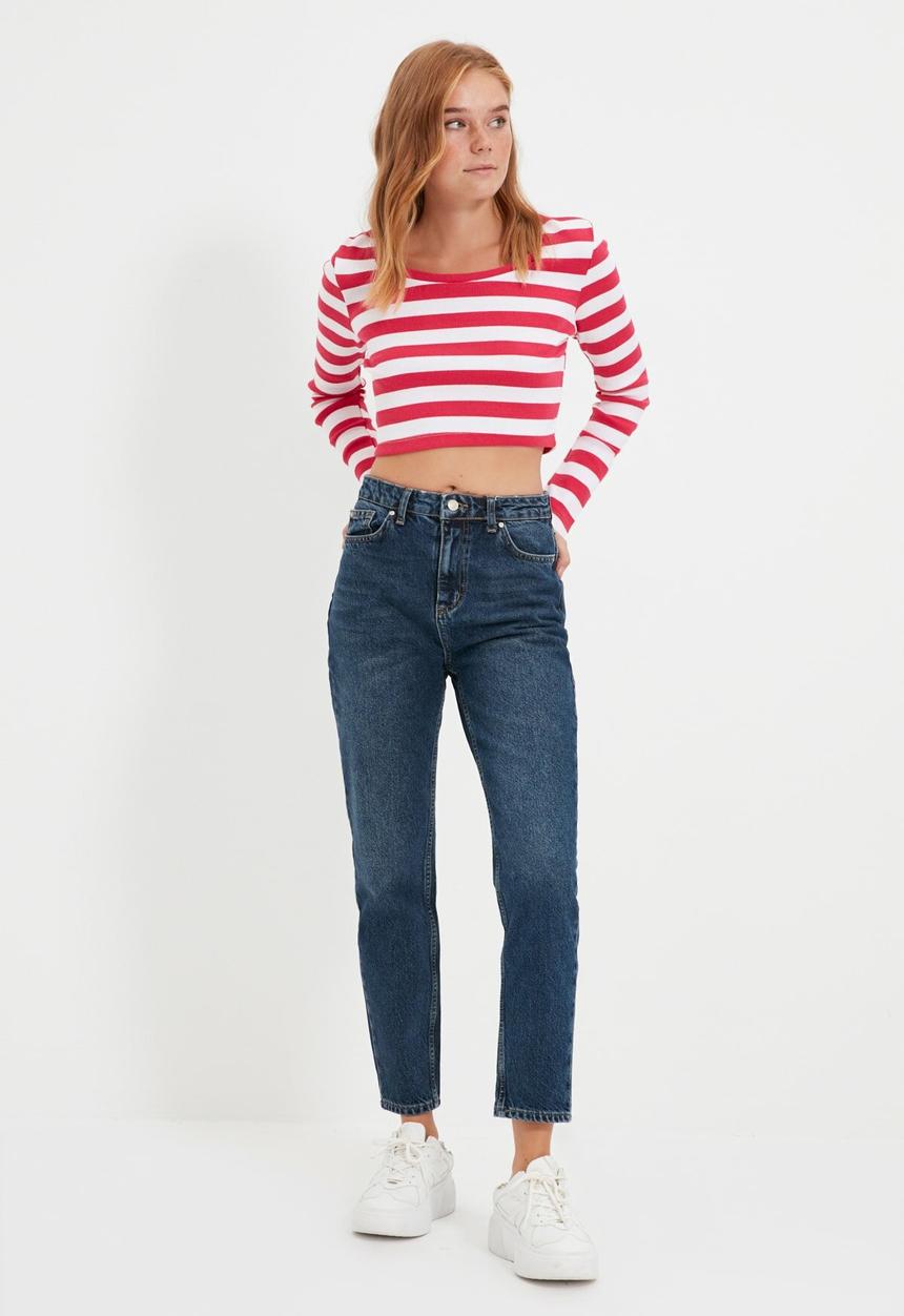 Trendyol - High waist mom jeans - blue