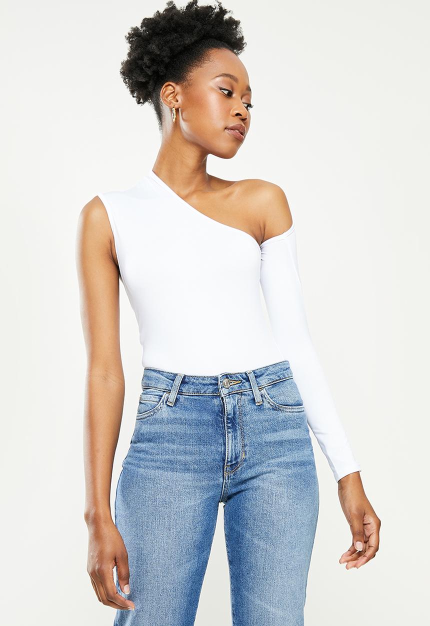 dailyfriday - One arm bodysuit - white