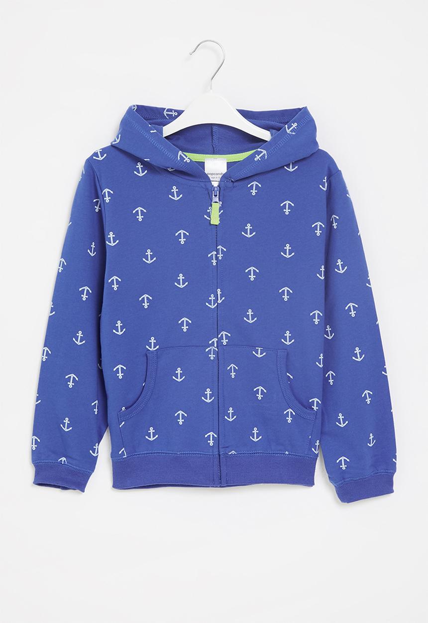 Pop Candy - Boys aop hooded jacket - blue