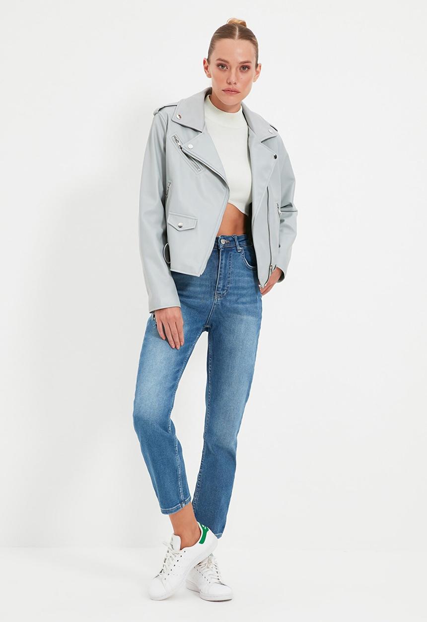 Trendyol - Ripped high waist slim fit jeans - navy