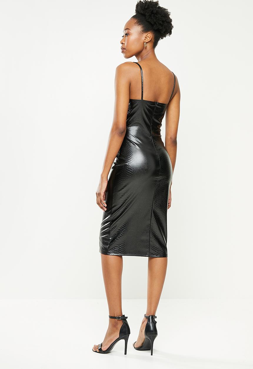dailyfriday - Pu bodycon dress - black
