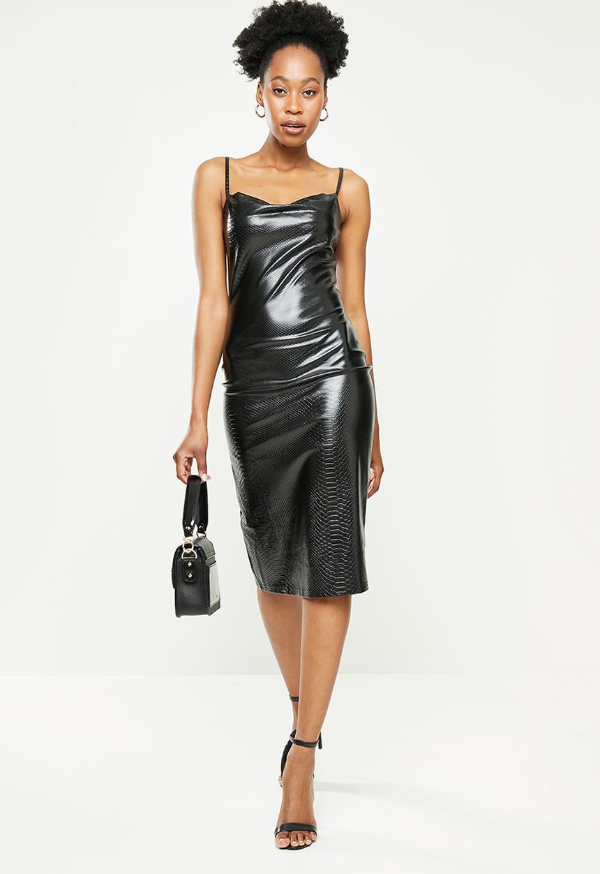 dailyfriday - Pu bodycon dress - black