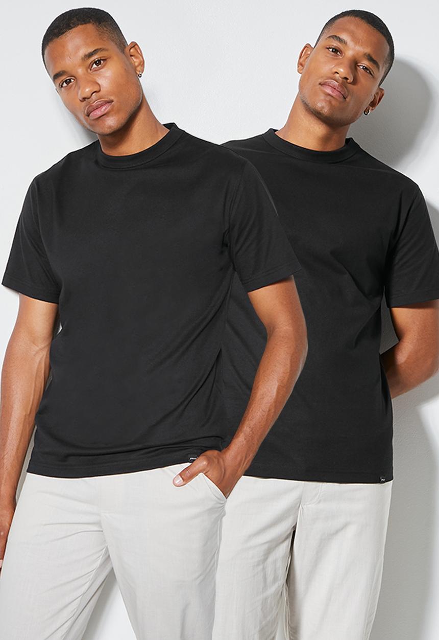 Superbalist - 2-pack aaron organic crew tee - black