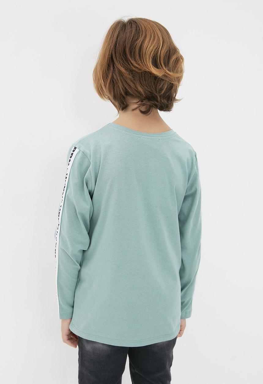 Trendyol - Long sleeve printed tee - green