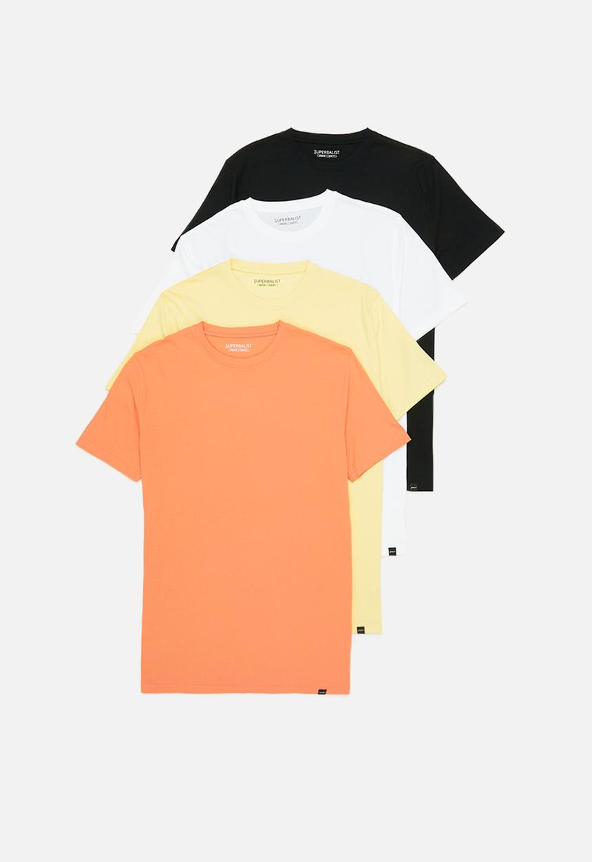 Superbalist - 4 Pack Nate organic crew tee - multi
