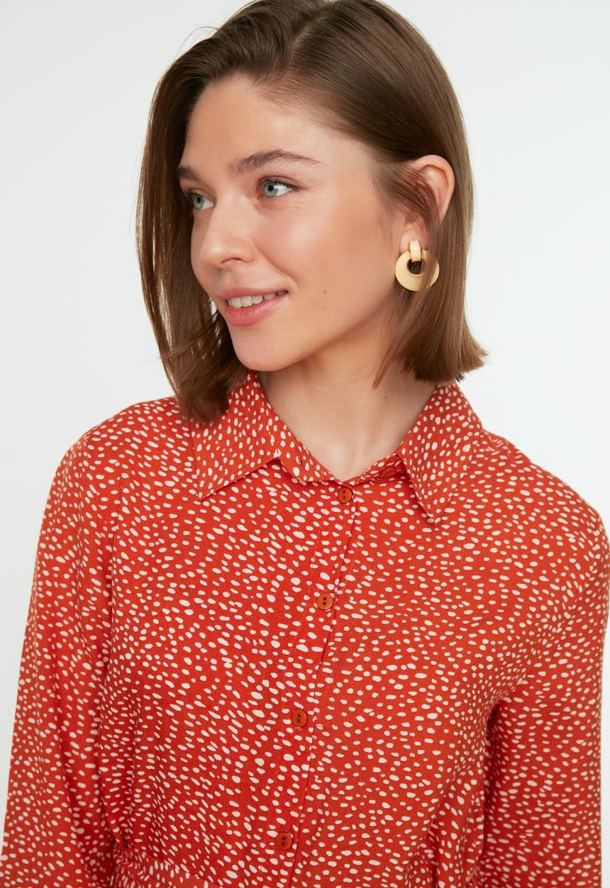 Trendyol - Shirt collar dress - cinnamon
