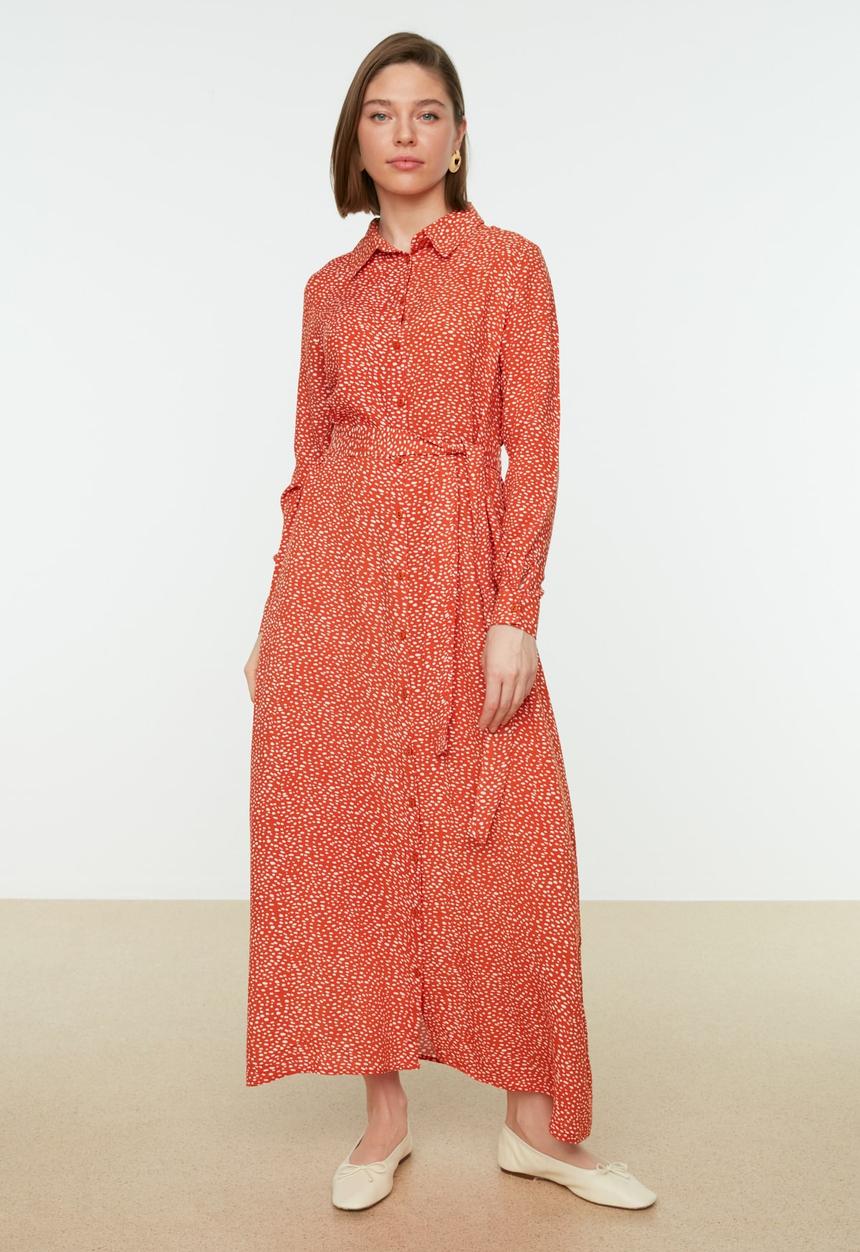 Trendyol - Shirt collar dress - cinnamon