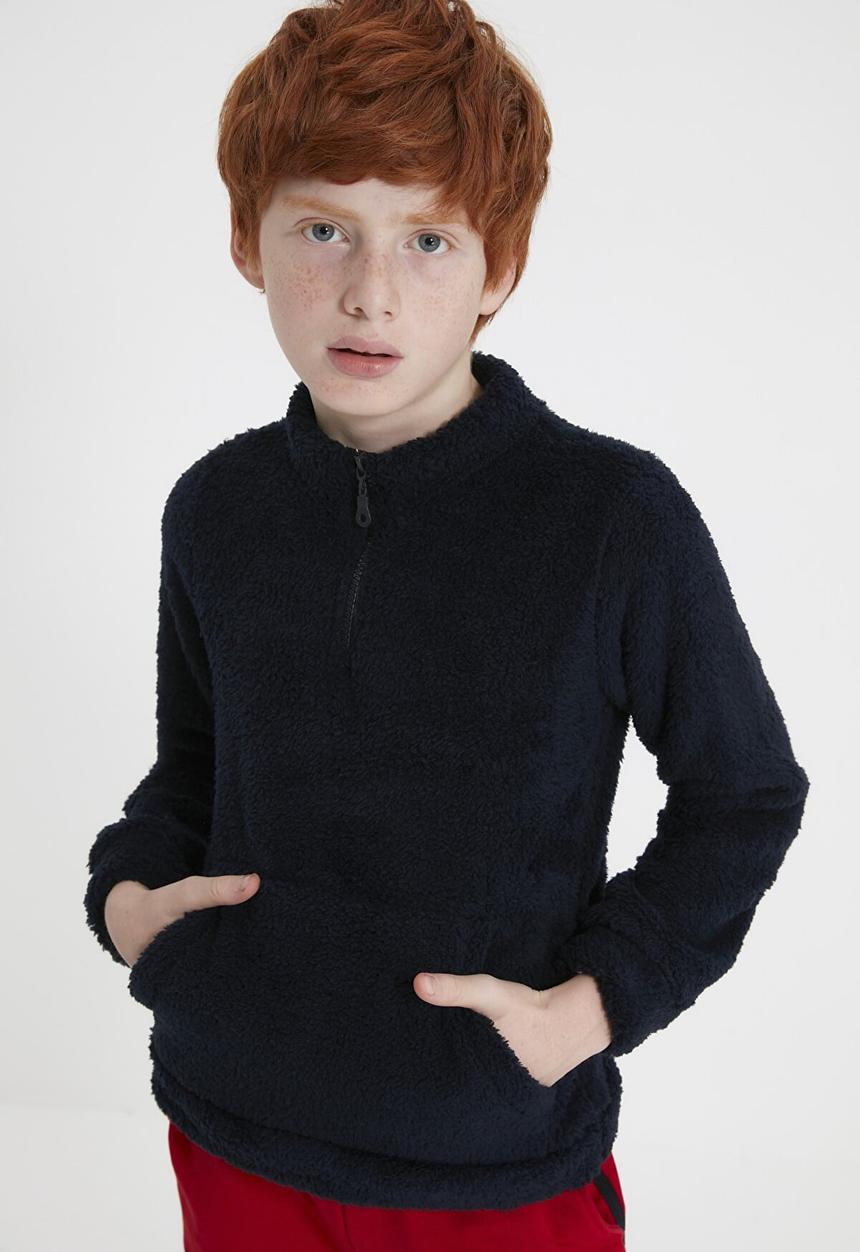 Trendyol - Cotton woven coat - navy