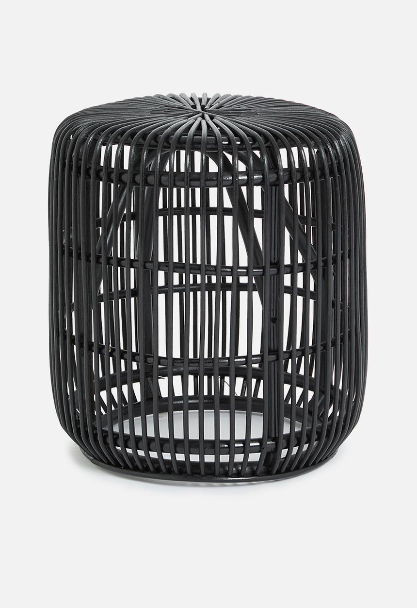 Sixth Floor - Marlow rattan stool - black