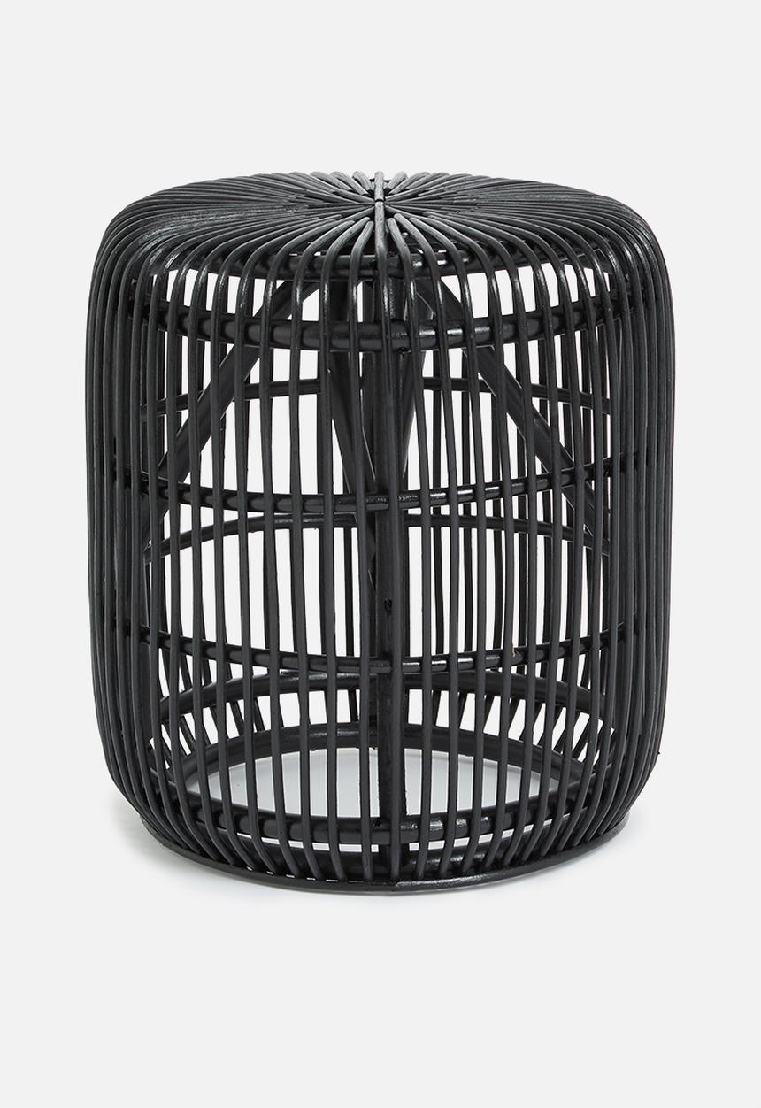 Sixth Floor - Marlow rattan stool - black