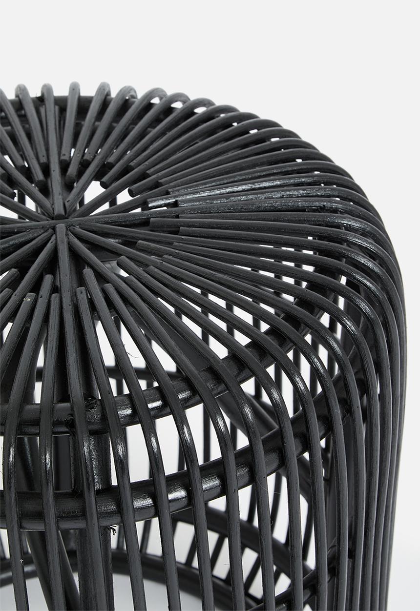 Sixth Floor - Marlow rattan stool - black