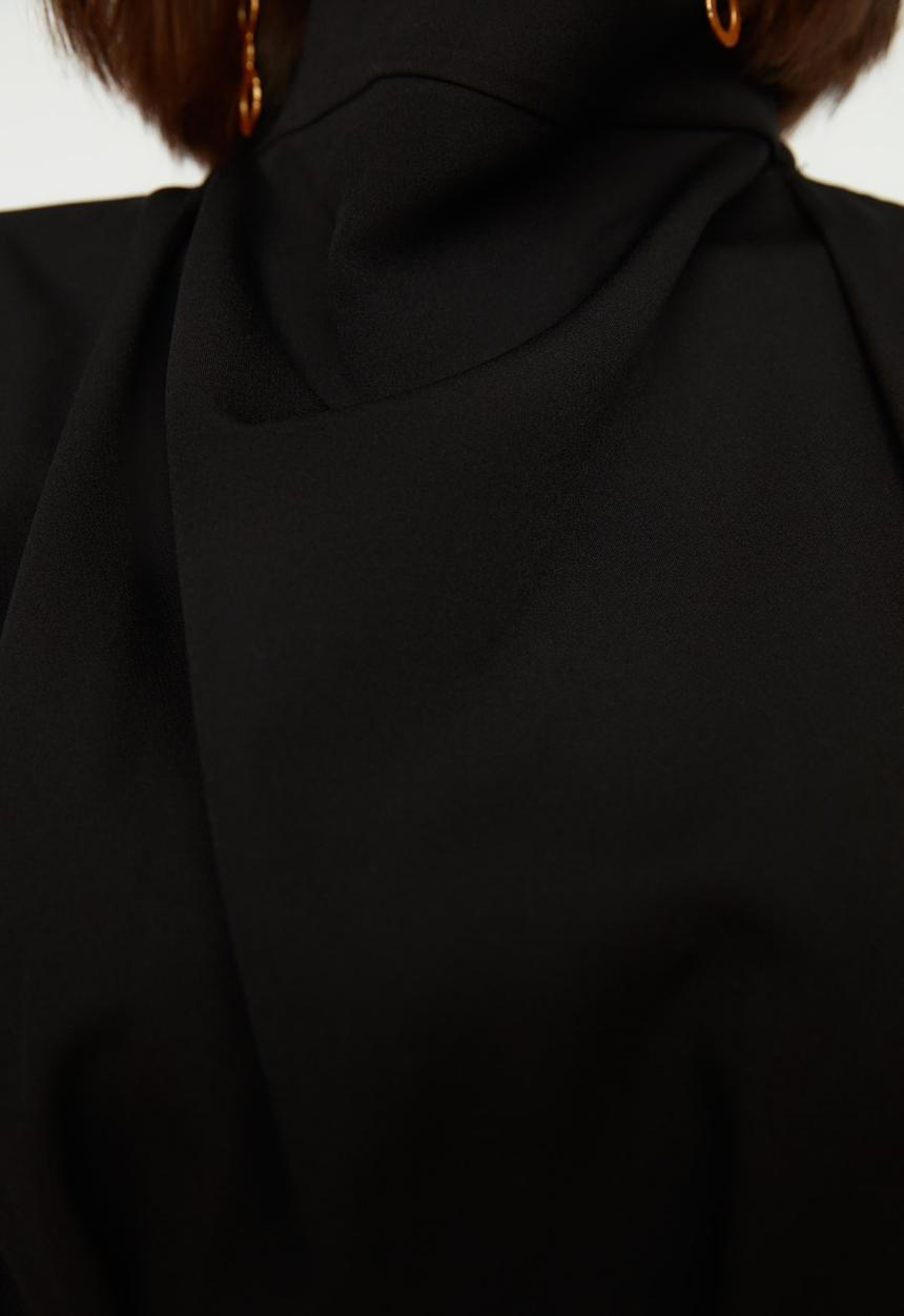 Trendyol - Standing collar dress - black