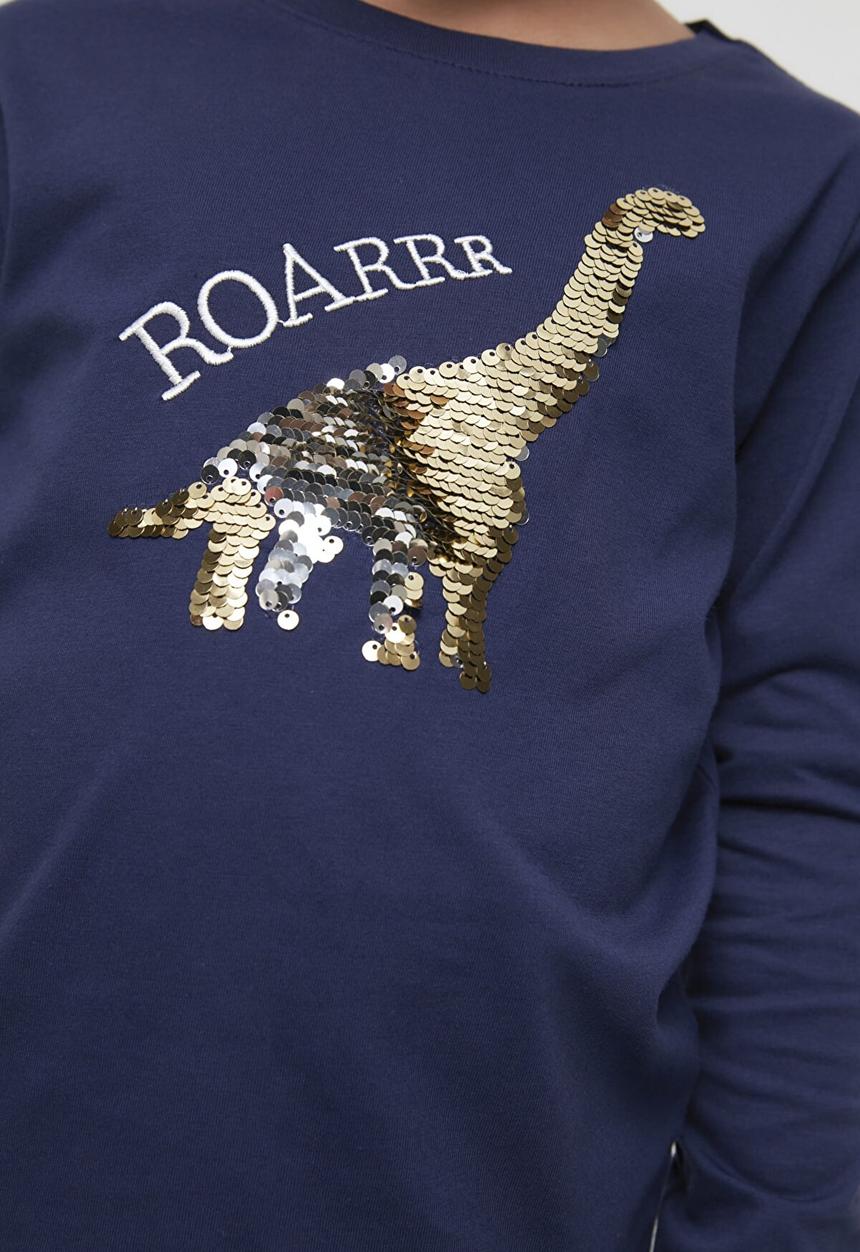 Trendyol - Roar long sleeve tee - navy