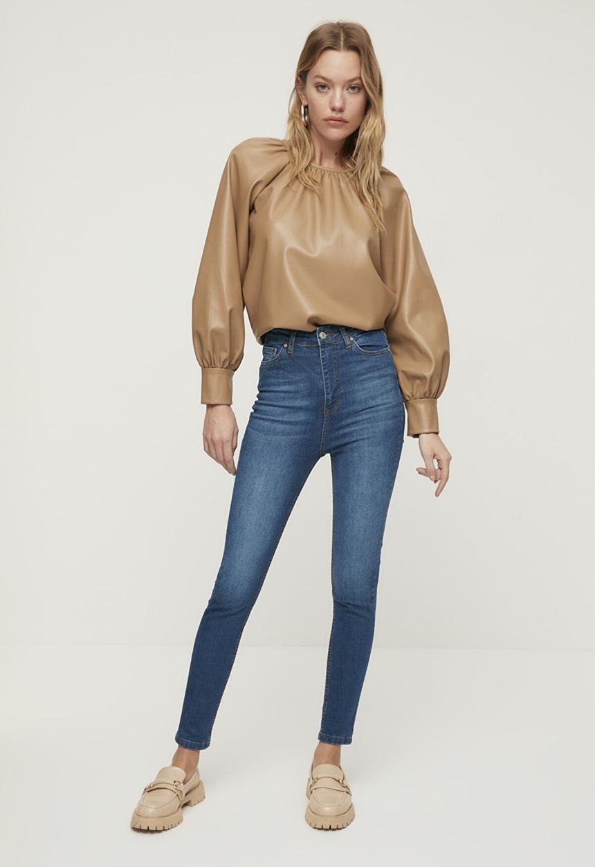 Trendyol - High waist skinny jeans - blue
