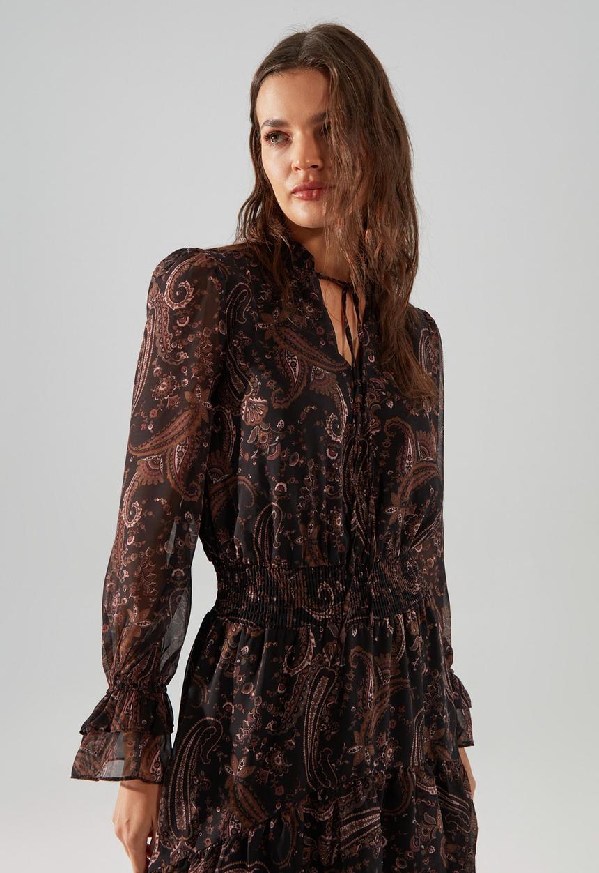 Trendyol - Ruffle dress - brown 