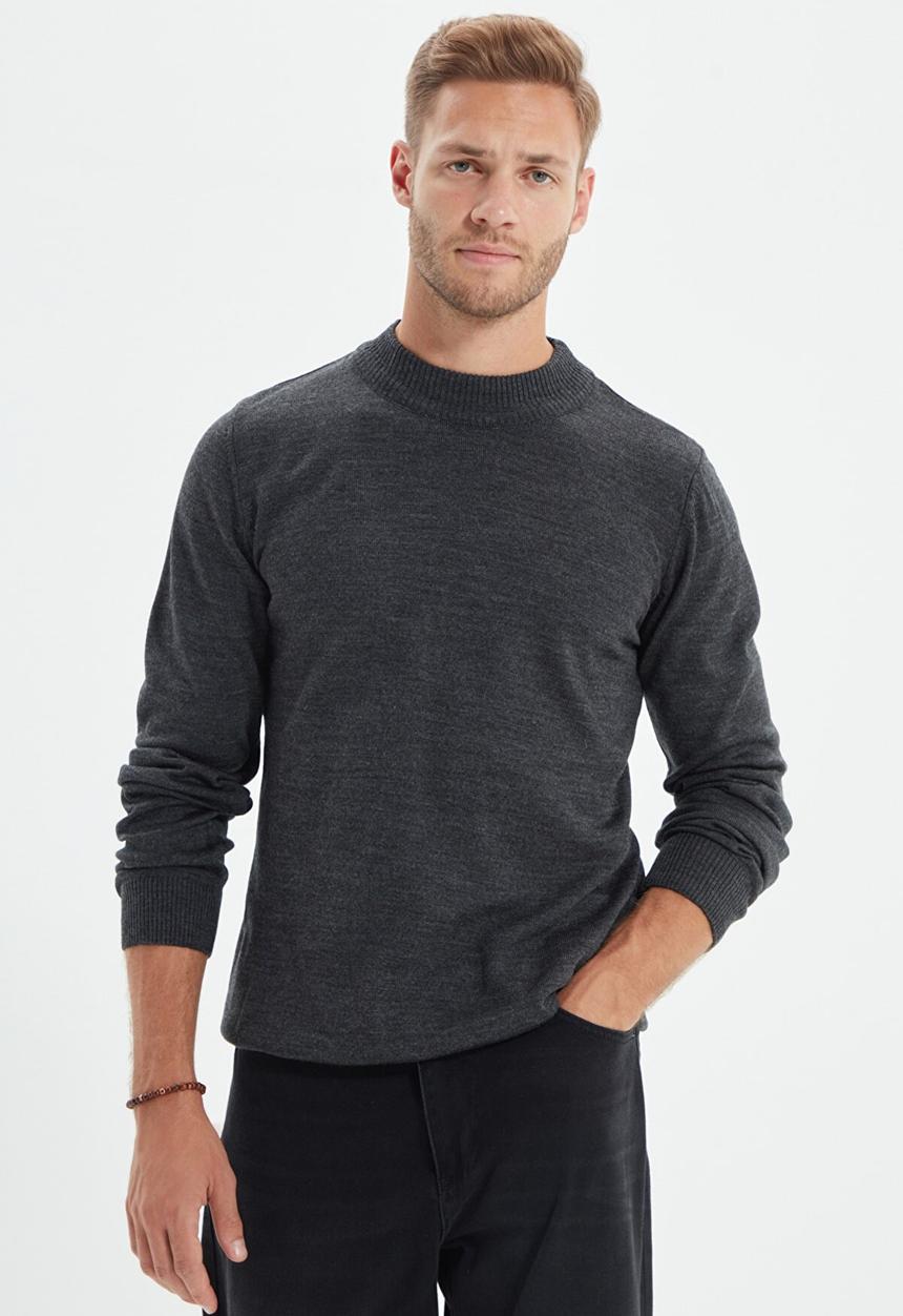 Trendyol - Chris high neck slim fit knit - anthracite