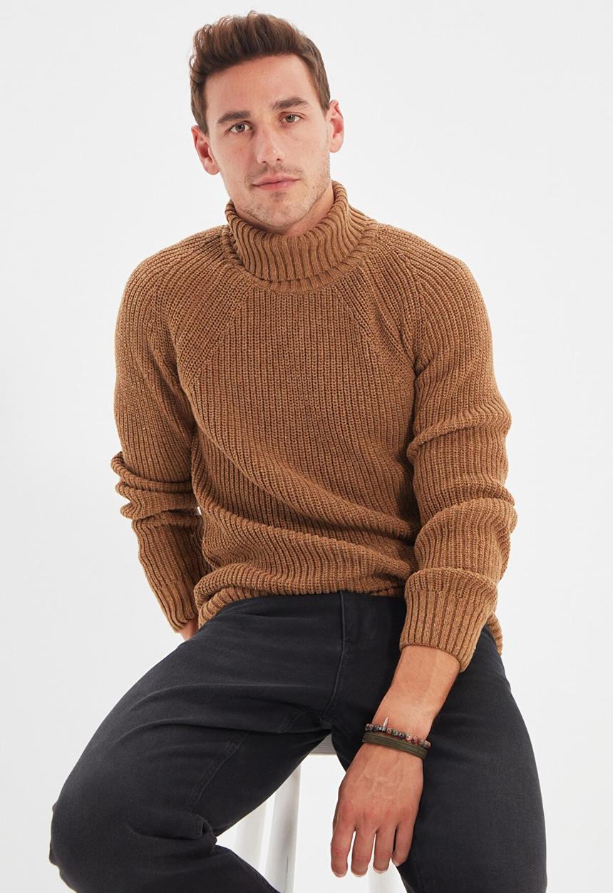 Trendyol - Slim fit turtle neck knit - camel