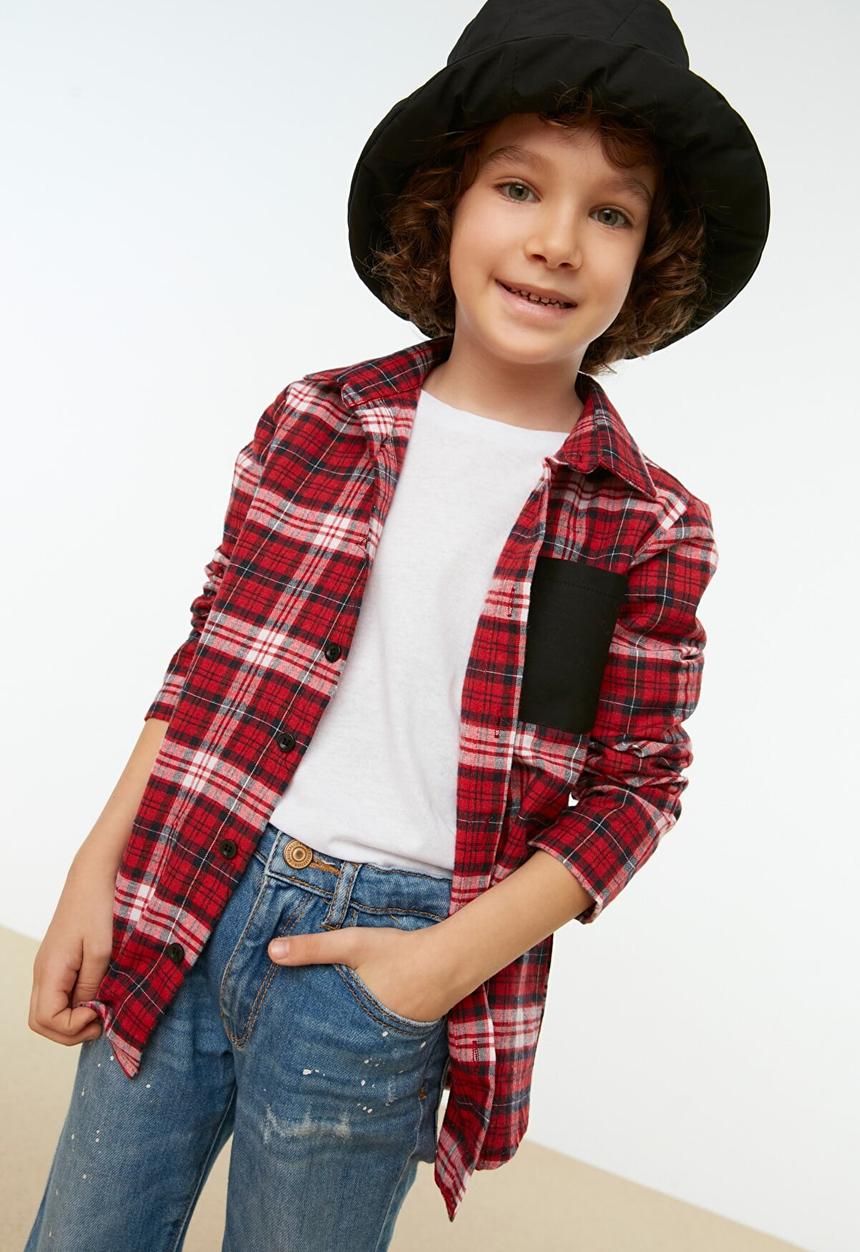 Trendyol - Long sleeve shirt - red