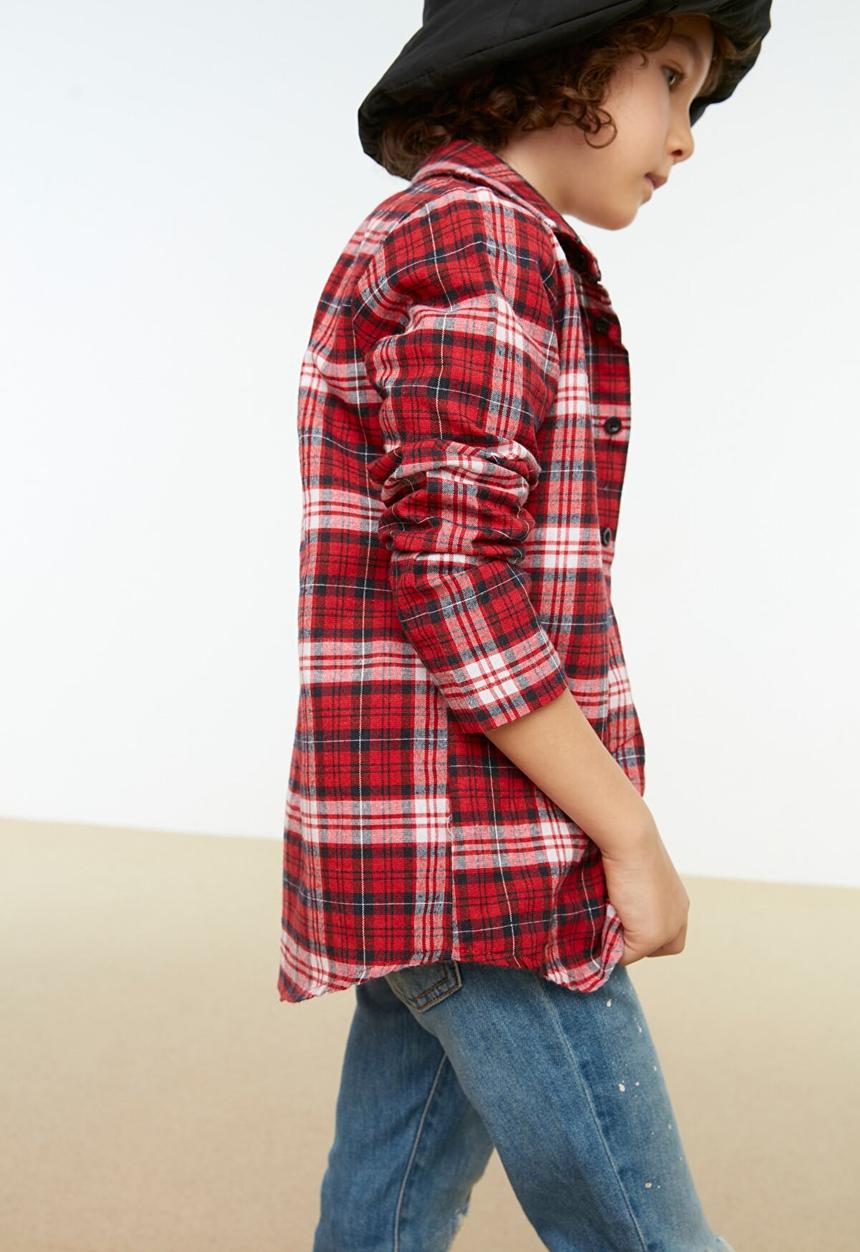 Trendyol - Long sleeve shirt - red