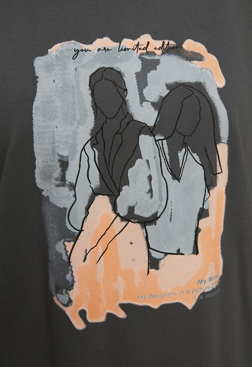 Trendyol - Printed sweatshirt - grey