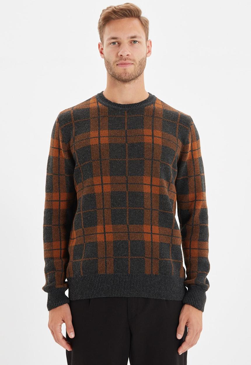 Trendyol - Jason plaid knit - anthracite