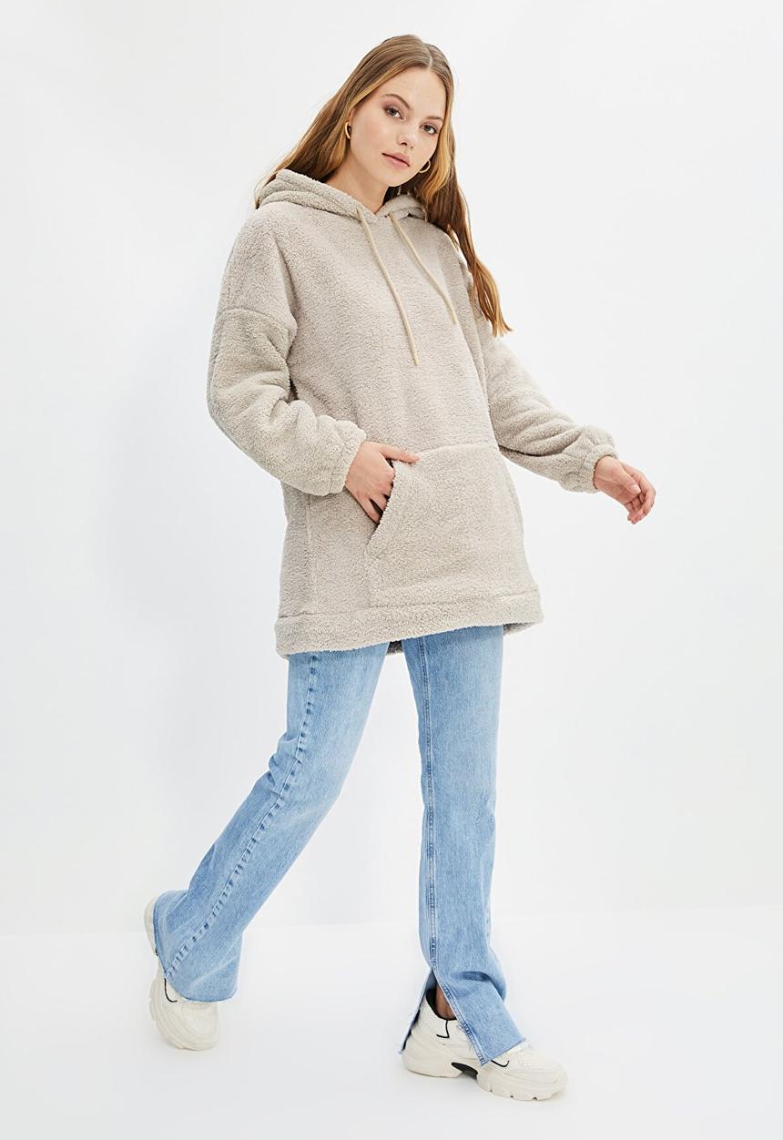Trendyol - Plush sweatshirt - grey