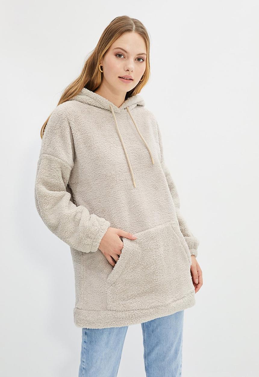 Trendyol - Plush sweatshirt - grey