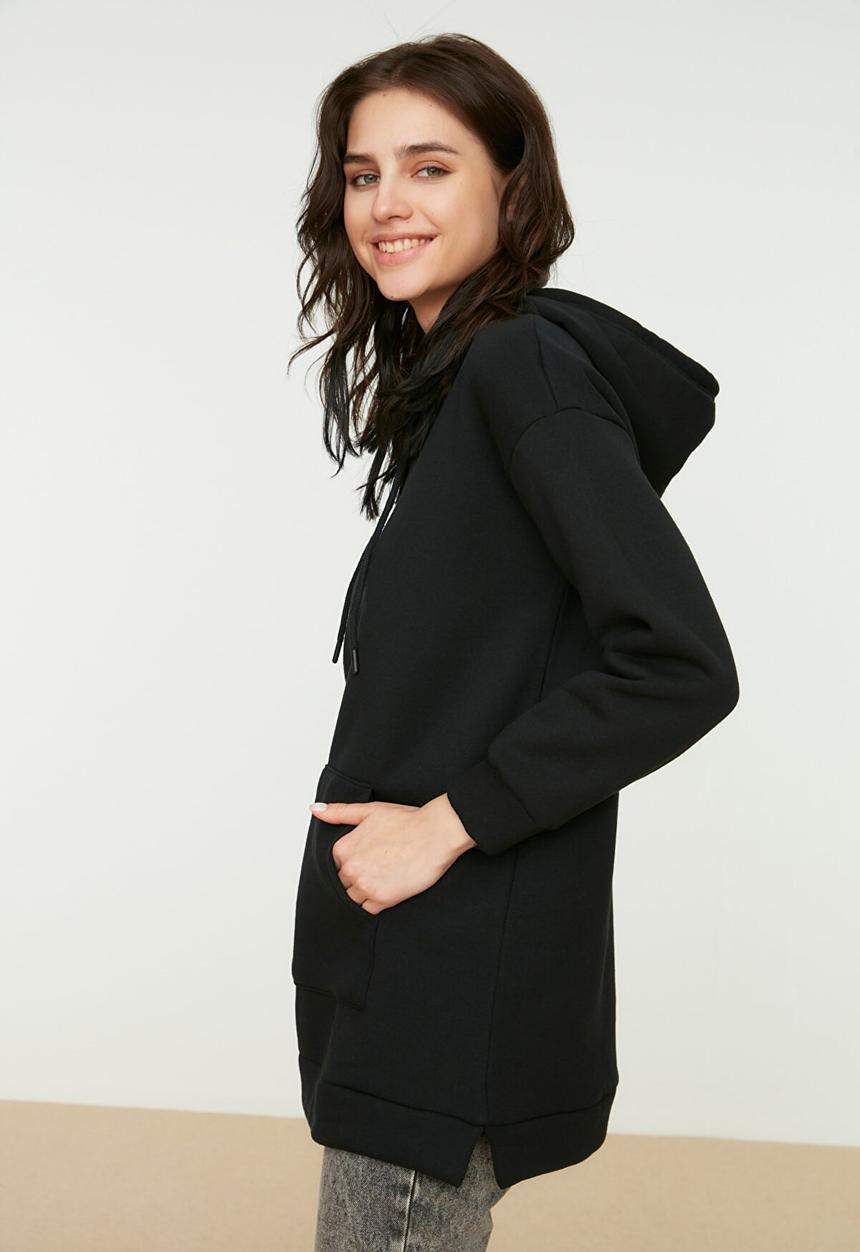 Trendyol - Hooded sweatshirt - black