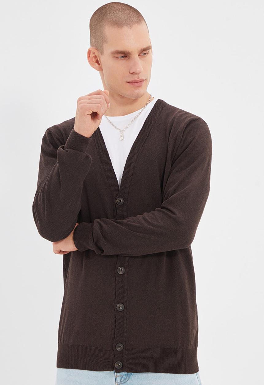 Trendyol - Max slim fit button up cardigan - brown