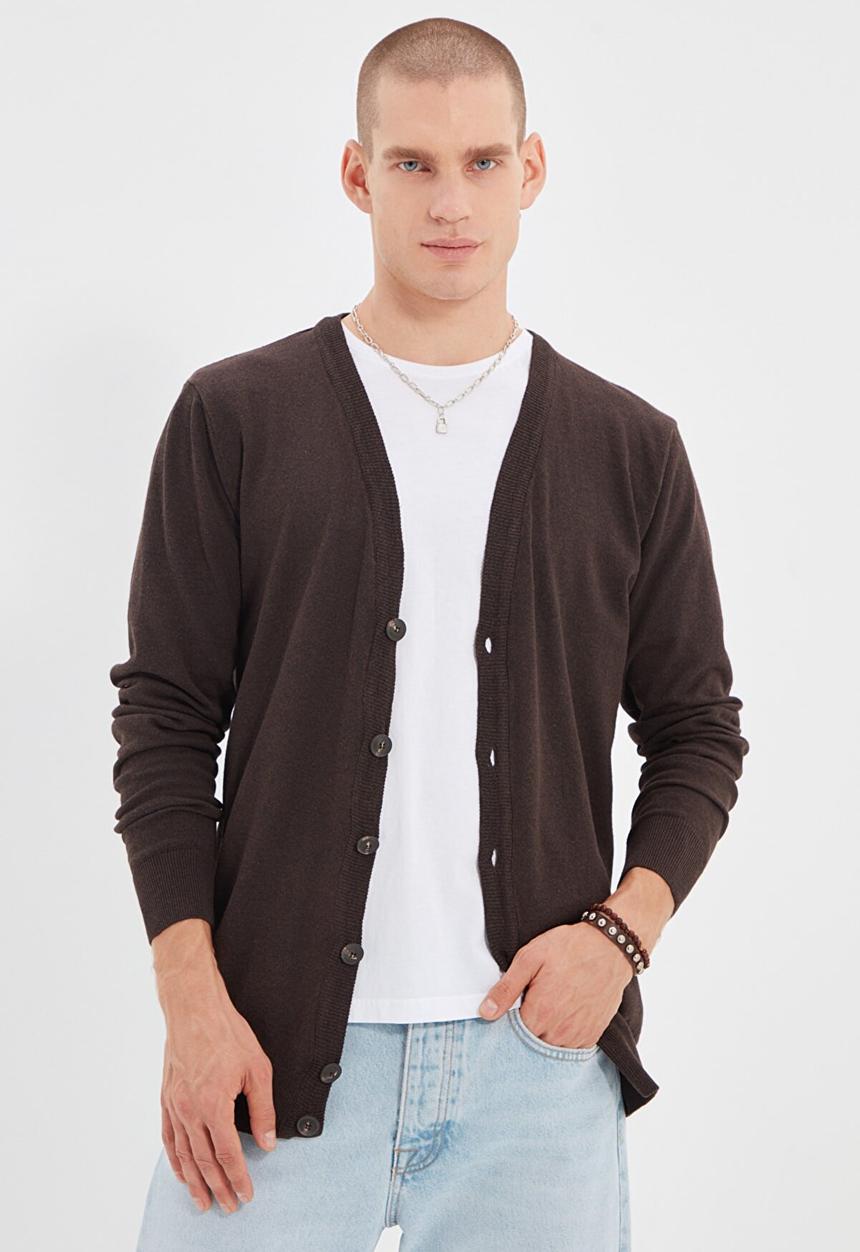 Trendyol - Max slim fit button up cardigan - brown