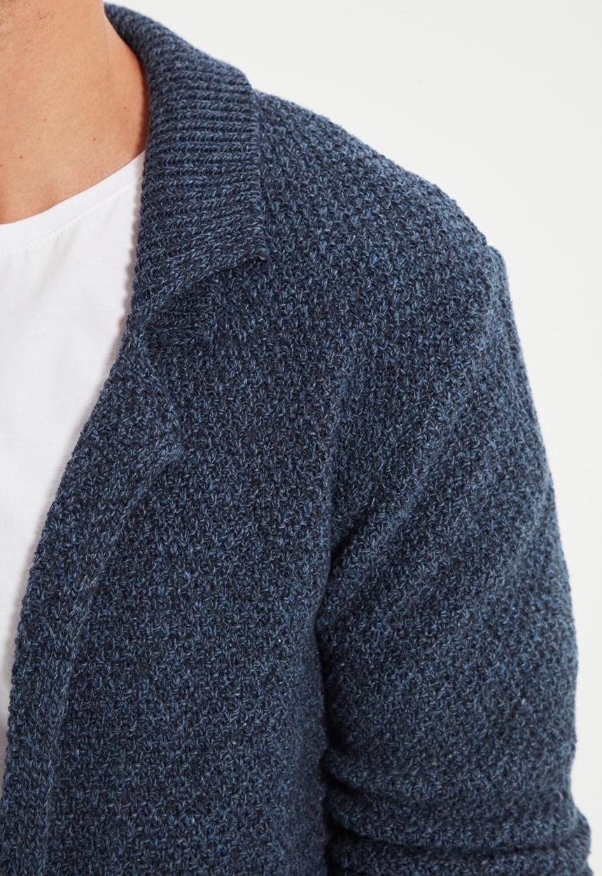 Trendyol - Textured slim fit knit cardigan - navy