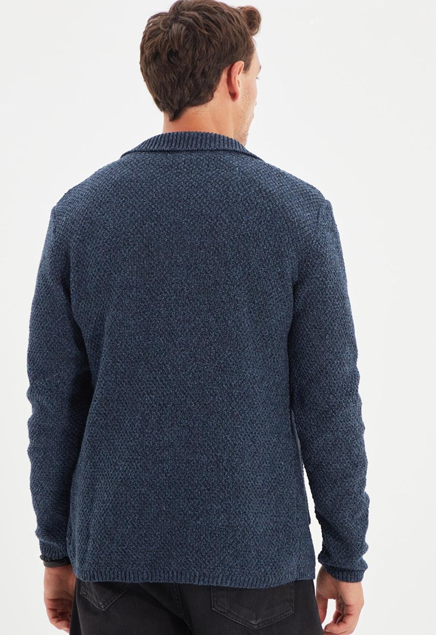 Trendyol - Textured slim fit knit cardigan - navy