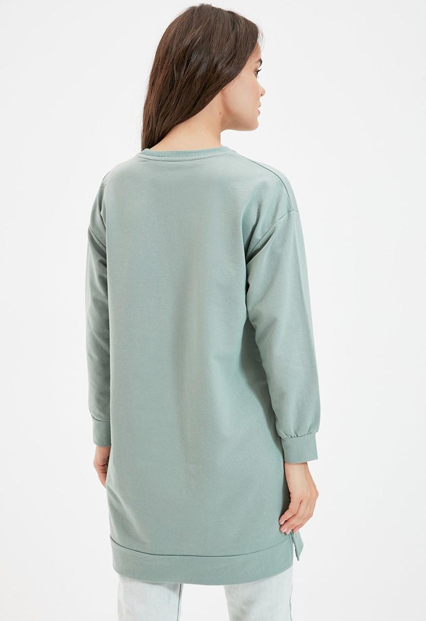Trendyol - Crew neck printed sweatshirt - mint