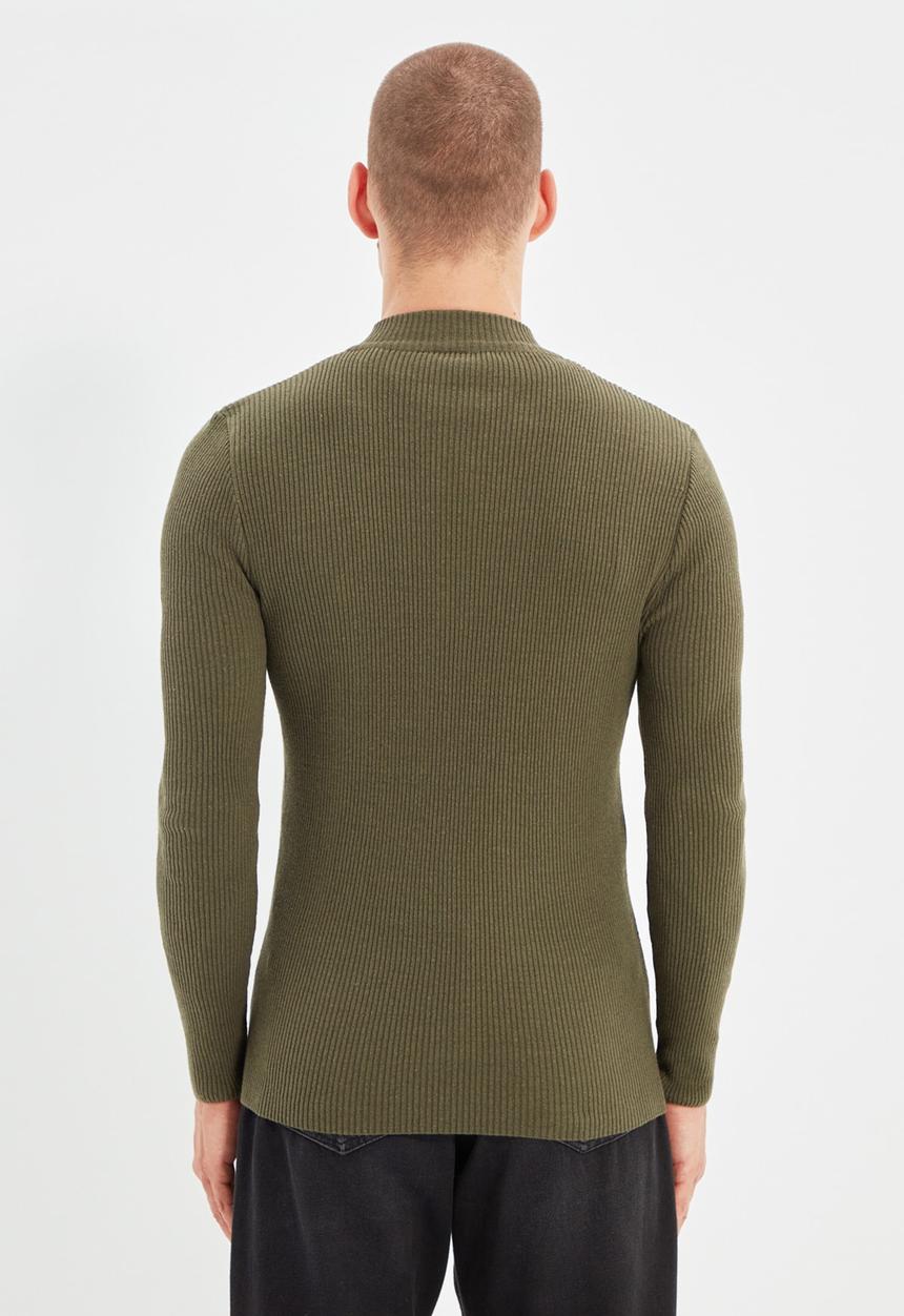 Trendyol - Jarred slim fit quarter zip knit - khaki