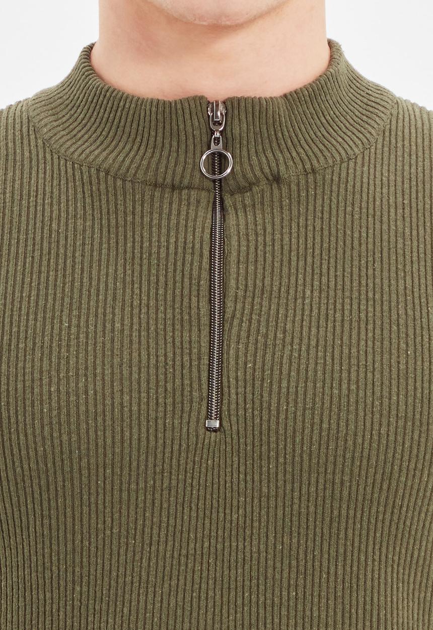 Trendyol - Jarred slim fit quarter zip knit - khaki