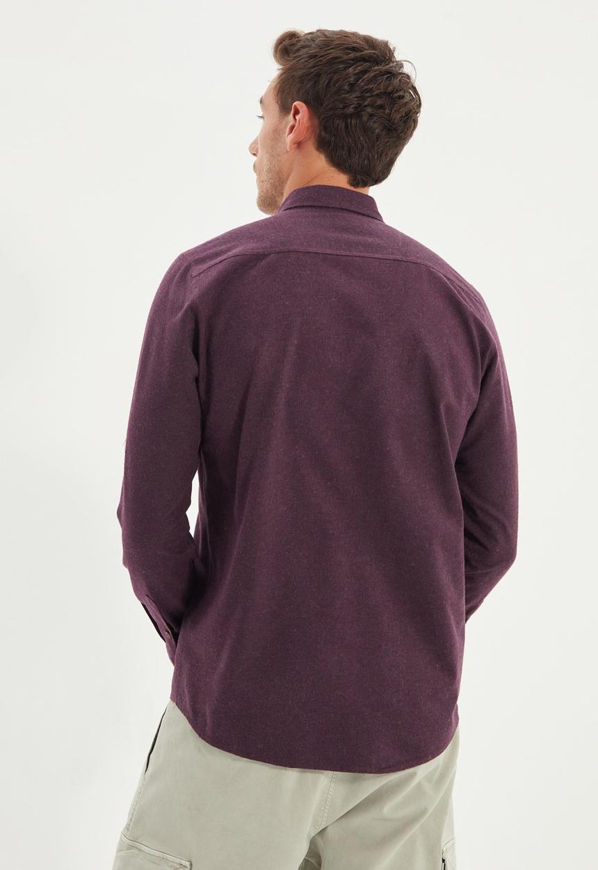 Trendyol - Ricco slim fit long sleeve shirt - plum