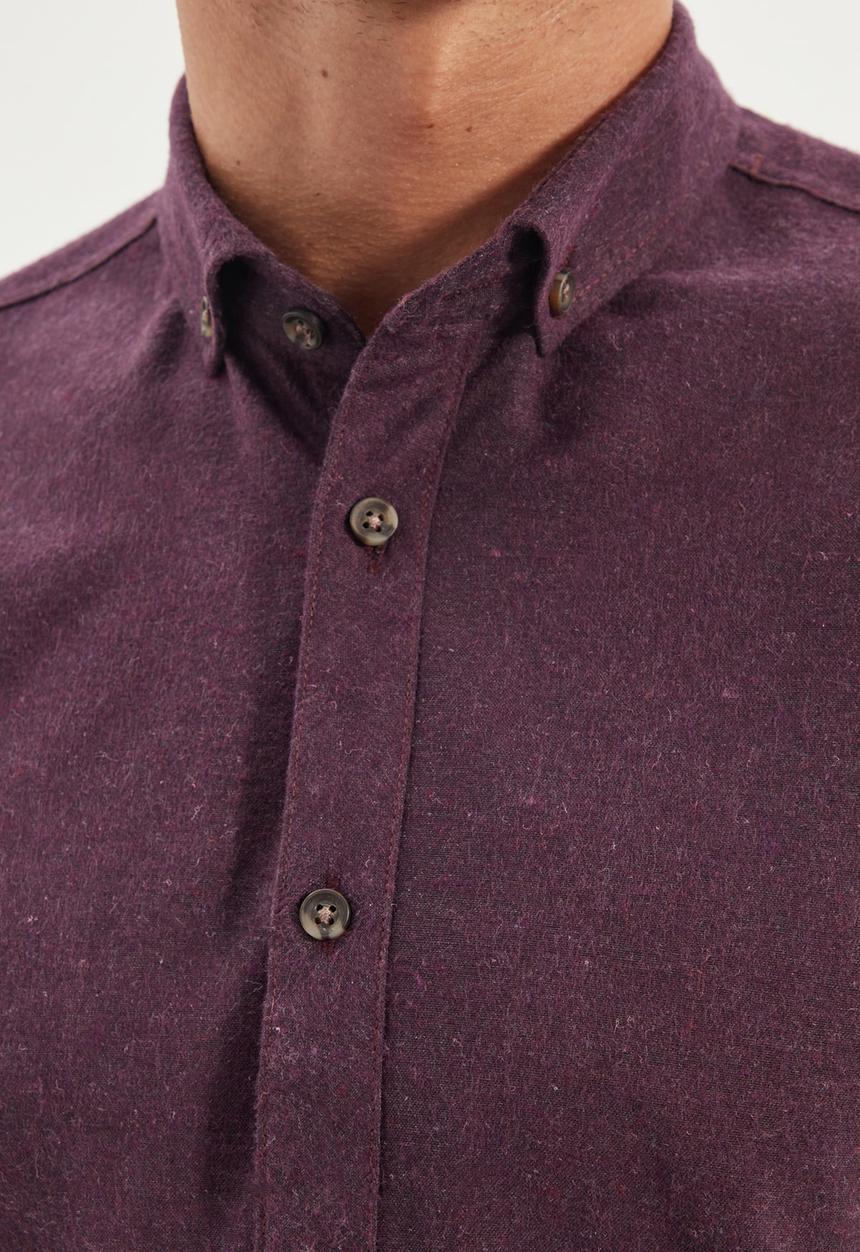 Trendyol - Ricco slim fit long sleeve shirt - plum