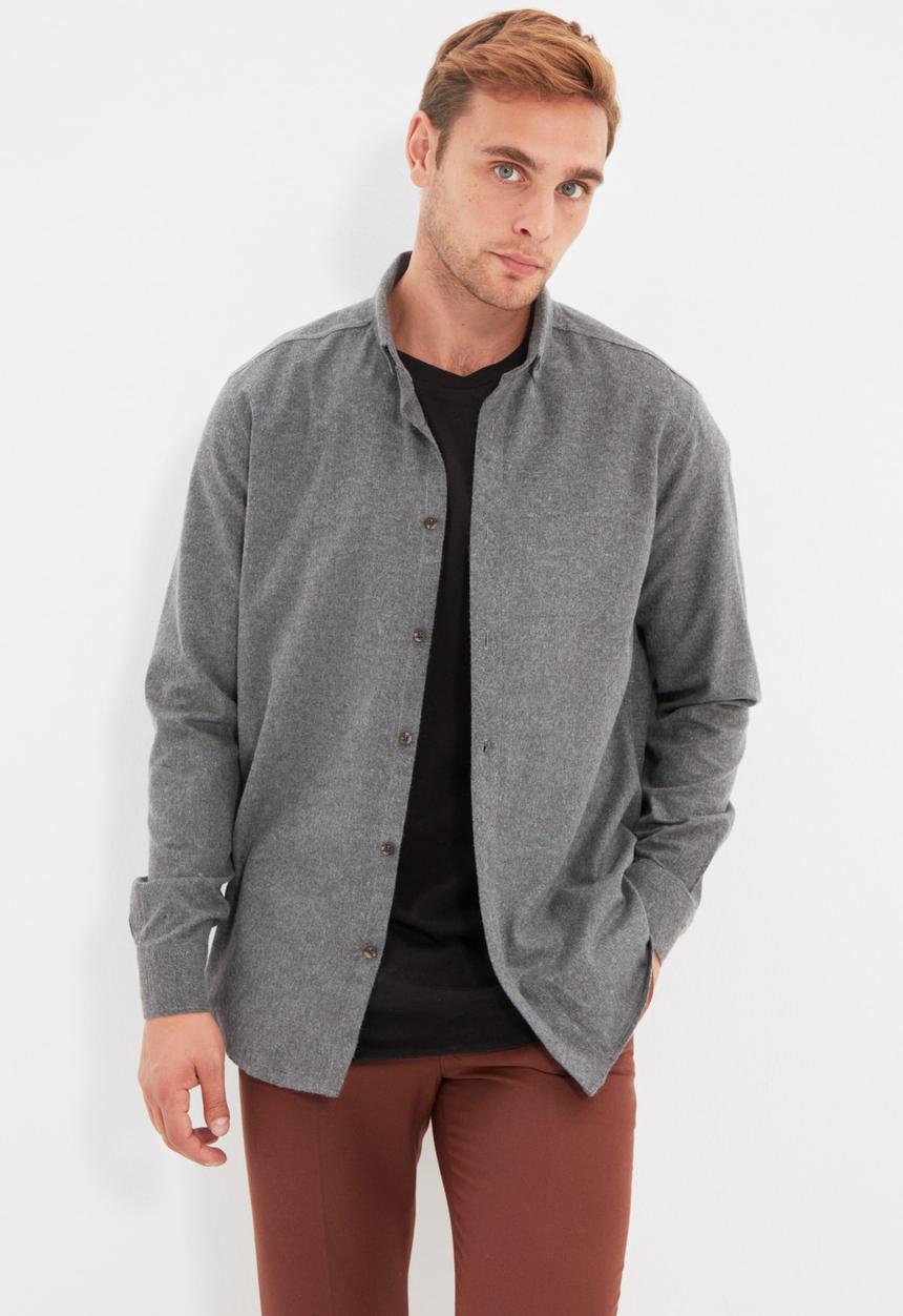 Trendyol - Ricco slim fit long sleeve shirt - grey