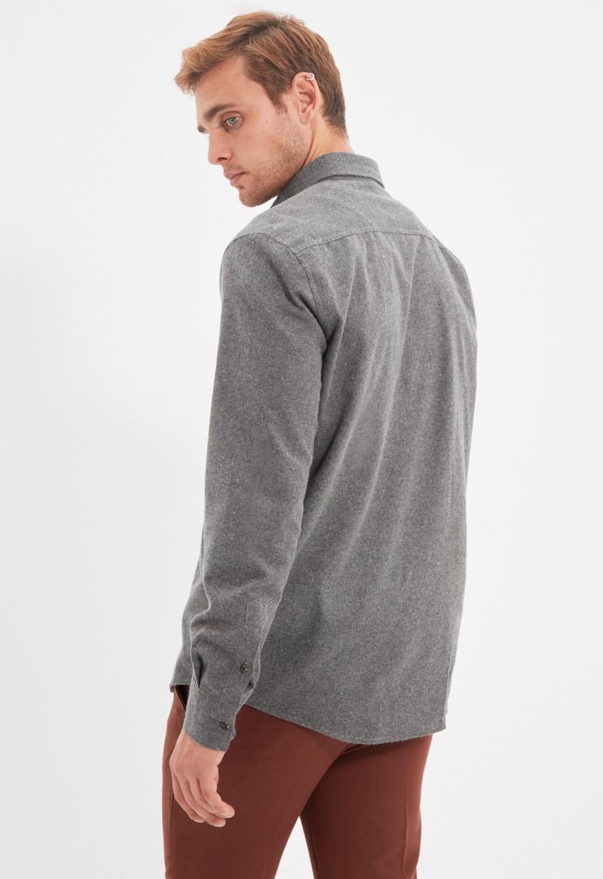Trendyol - Ricco slim fit long sleeve shirt - grey