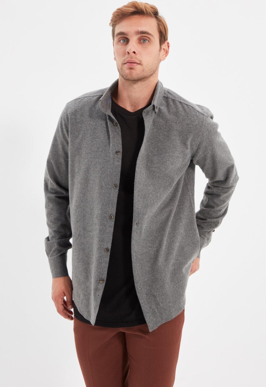 Trendyol - Ricco slim fit long sleeve shirt - grey