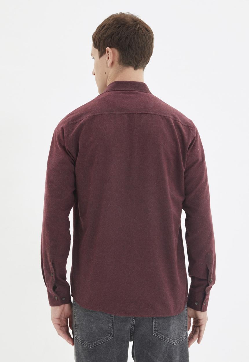Trendyol - Ricco slim fit long sleeve shirt - burgundy