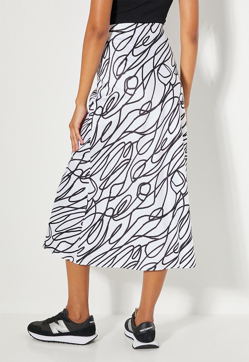 Superbalist - Long midi slip skirt - stretched scribble