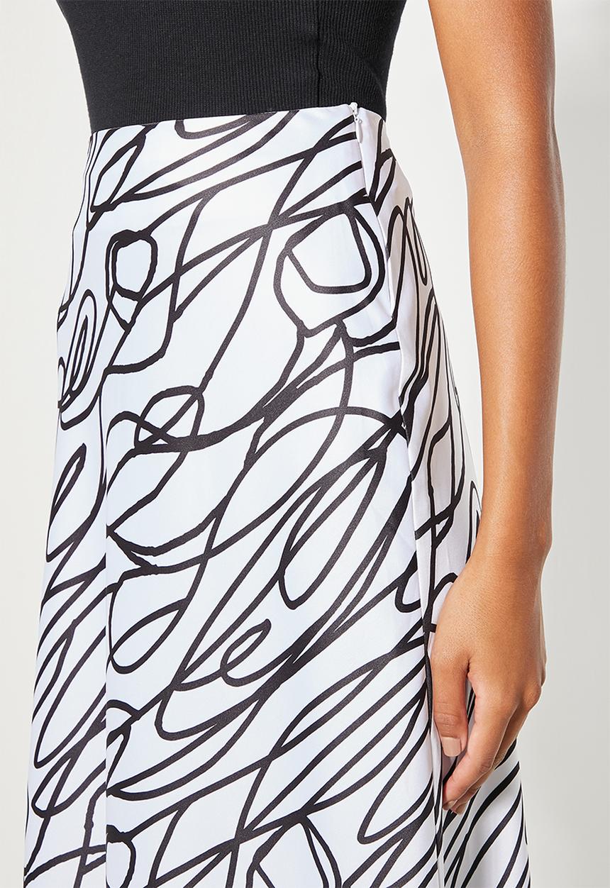 Superbalist - Long midi slip skirt - stretched scribble